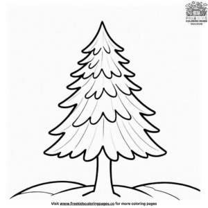 Evergreen Pine Tree Color Pages: Winter Wonderland