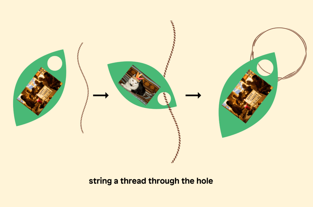 String a thread through the hole