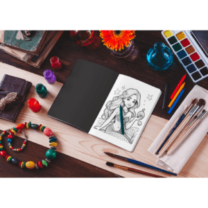 a drawing of a mermaid on a book