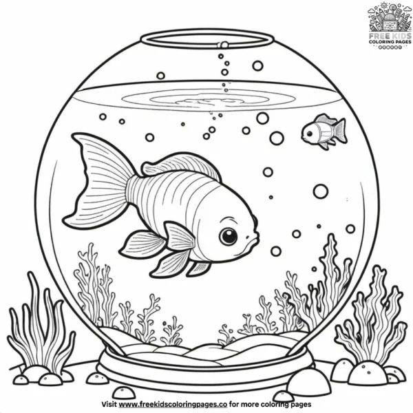 Alien goldfish bowl coloring pages