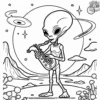 Alien Saxophone Player Coloring Pages