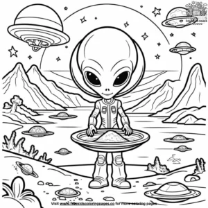 Alien Treasure Hunt Coloring Pages