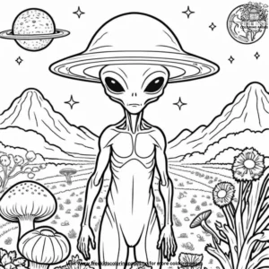 Alien Vegetable Patch Coloring Pages