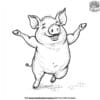 Animation-style Pig Coloring Pages