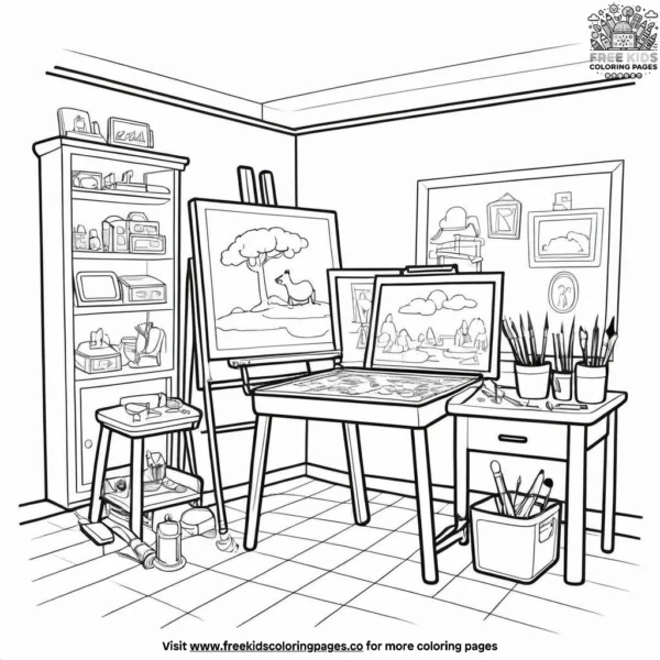 Art room coloring pages