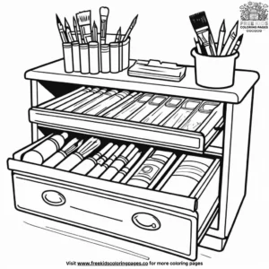 Art Supply Storage Coloring Pages