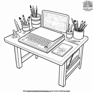 Artist’s Desk Coloring Pages