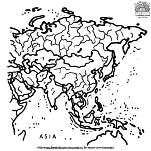 Asia Map Coloring Pages