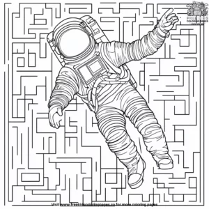 Astronaut Maze Coloring Pages