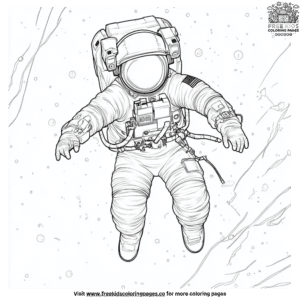 Astronaut in space science coloring pages