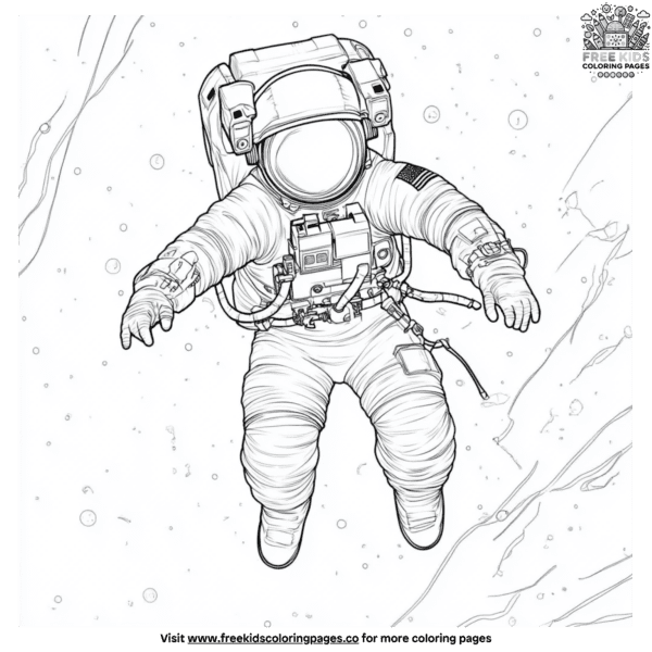 Astronaut in space science coloring pages