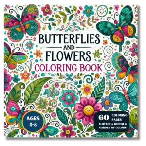 Butterflies and flowers coloring book