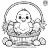 Baby Chick in Easter Basket Coloring Pages