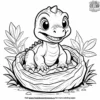 Baby Dinosaur in Nest Coloring Pages