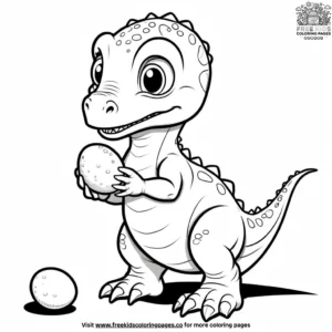 Baby dinosaur with egg coloring pages