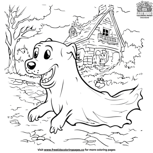 Ghost dog coloring pages