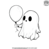 Baby Ghost With A Balloon Coloring Pages