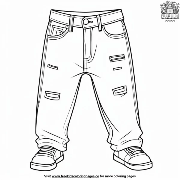 Baggy jeans style coloring pages