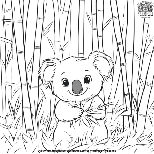 Bamboo forest koala coloring pages (1)