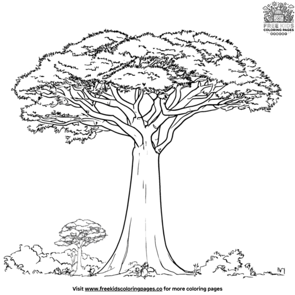 Baobab tree coloring pages