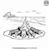 Beach Bonfire Coloring Pages