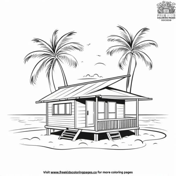 Beach cabana coloring pages