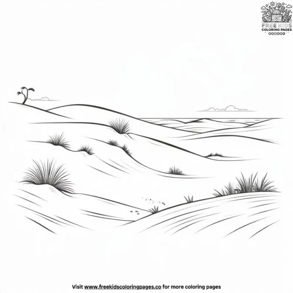 Beach dunes coloring pages