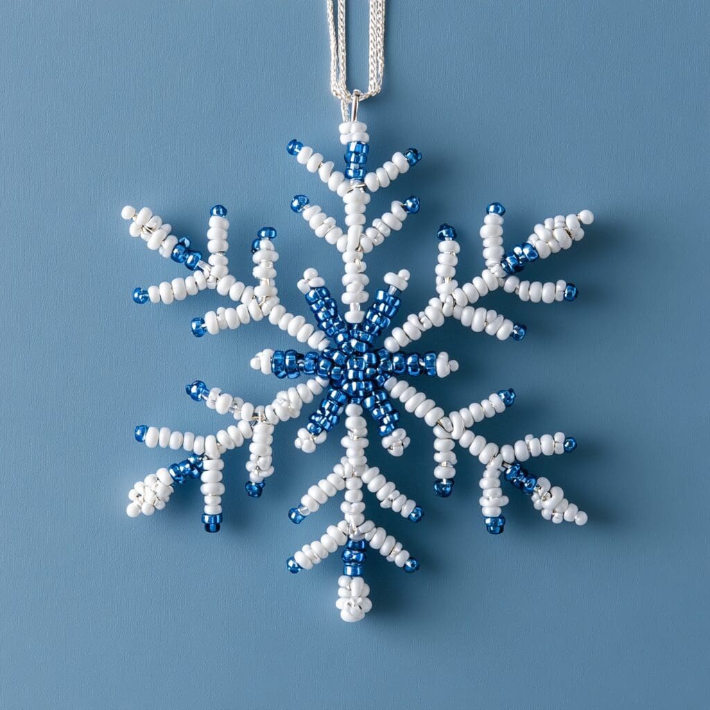 Beaded snowflake ornaments 1