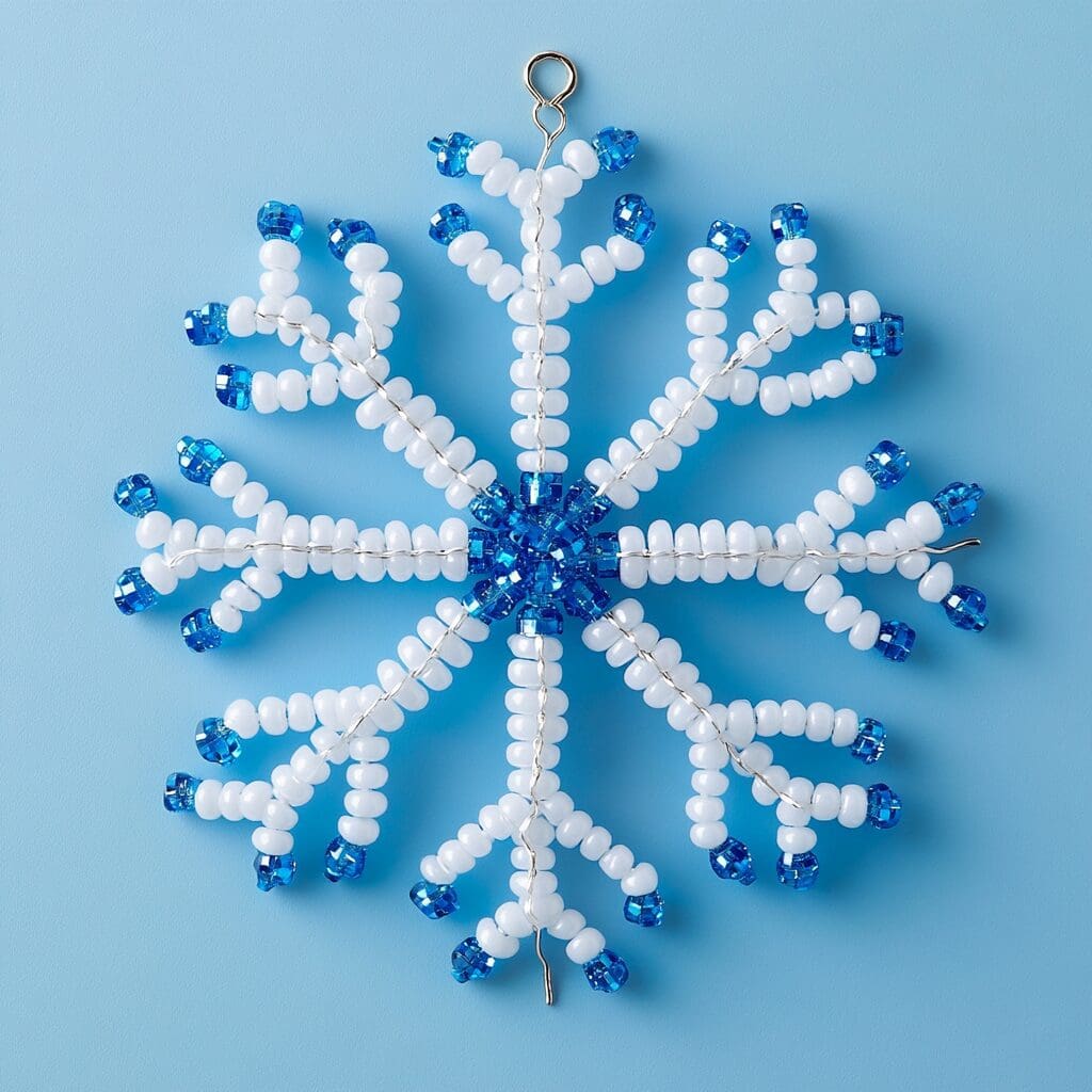 Beaded snowflake ornaments 2