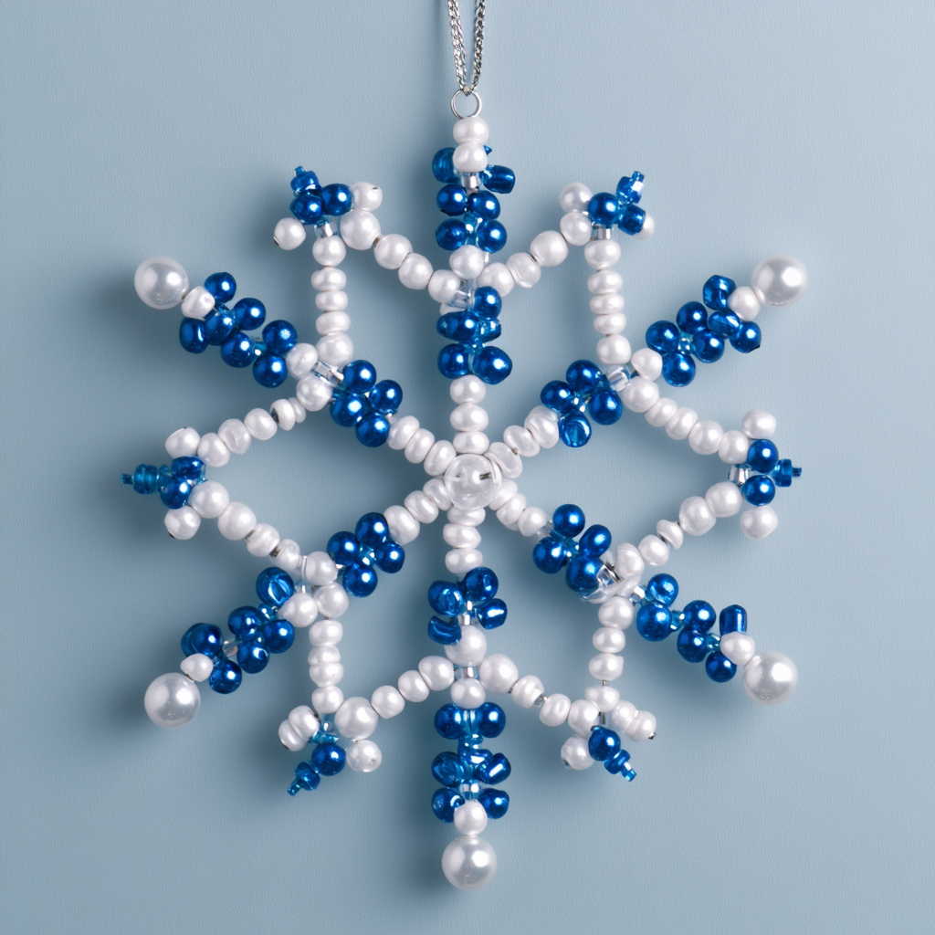 Beaded snowflake ornaments 3