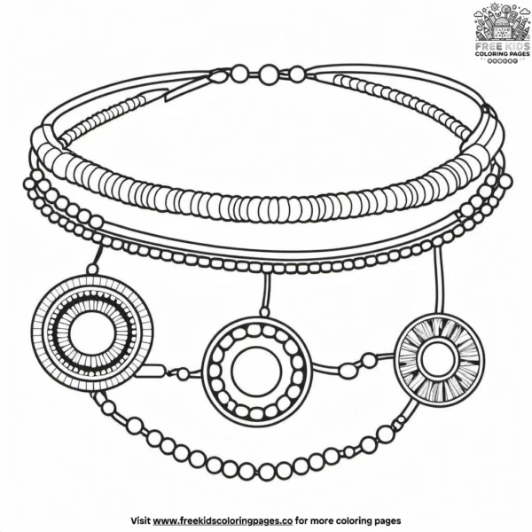 Beads and string craft coloring pages