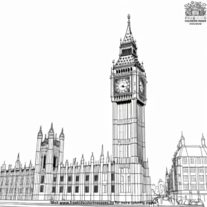 Big Ben Landmark Coloring Pages