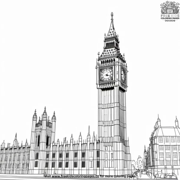 Big ben landmark coloring pages