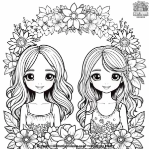 Blooming Bestie Coloring Pages