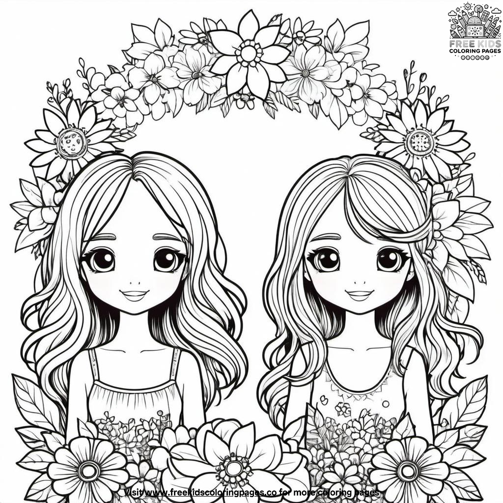 Blooming Bestie Coloring Pages Blooming Bestie Coloring Pages