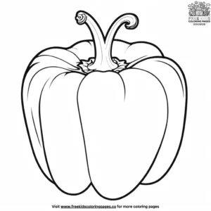 Bright Orange Bell Pepper Coloring Pages