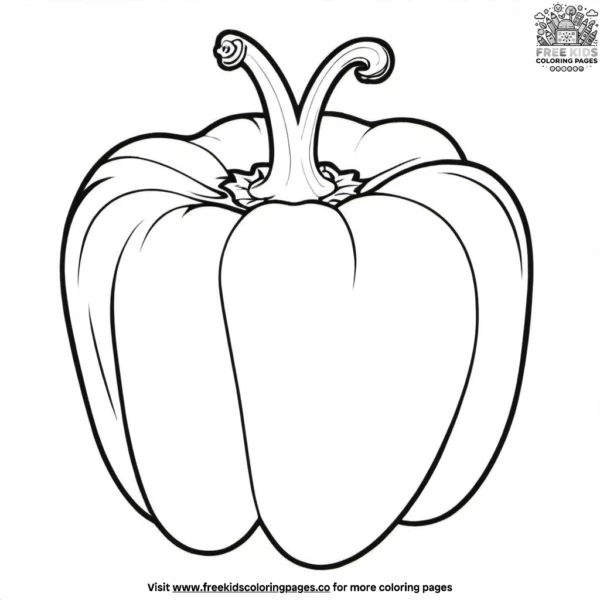 Bright orange bell pepper coloring pages