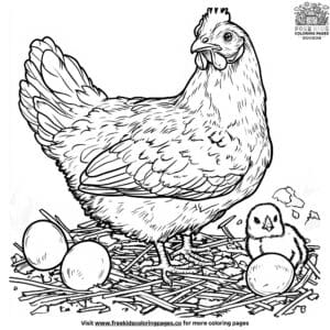 Brooding Hen Coloring Pages