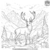 Buck In The Mountains Coloring Pages