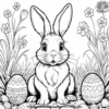 Bunny in Easter Egg Patch Coloring Pages