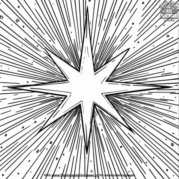 Burning star coloring pages