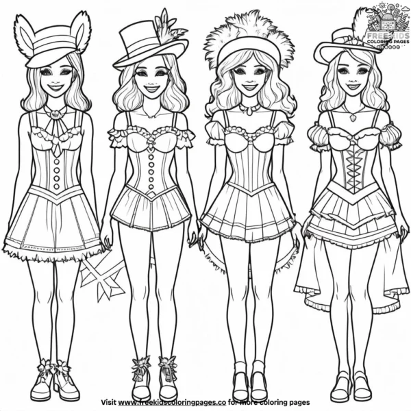 Carnival parade outfits coloring pages