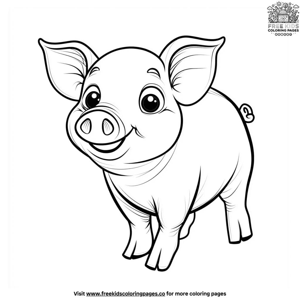 Fun Cartoon Pig Coloring Pages For Kids To Enjoy