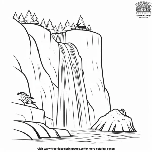 Cascading cliffs coloring pages