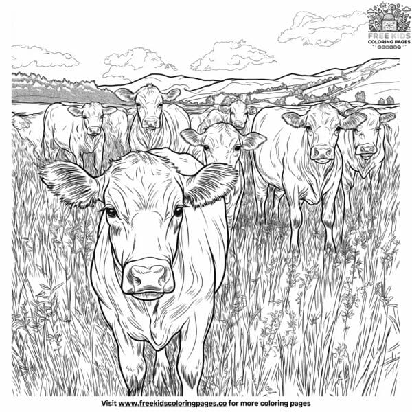 Cattle herd coloring pages