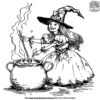 Cauldron Party Witch Coloring Pages