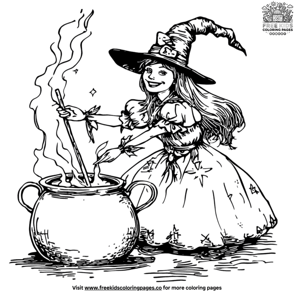 Intricate And Detailed Witch Coloring Pages For All Ages