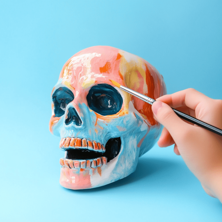 Ceramic skull painting ideas for halloween