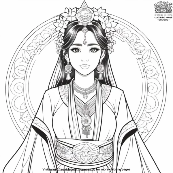 Ceremonial festival wear coloring pages