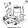 Charcoal Drawing Tools Coloring Pages